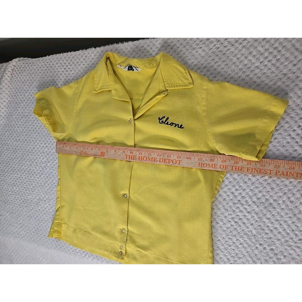 Vintage Mr Mort's Bowling Shirt Yellow Size 36 B.I.T. Motor Co Embroidered #0419 - Picture 8 of 9